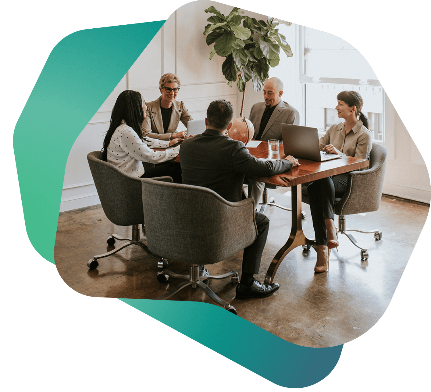 Insurance team collaborating on digital solutions, reflecting precision, compliance, and teamwork in financial services.