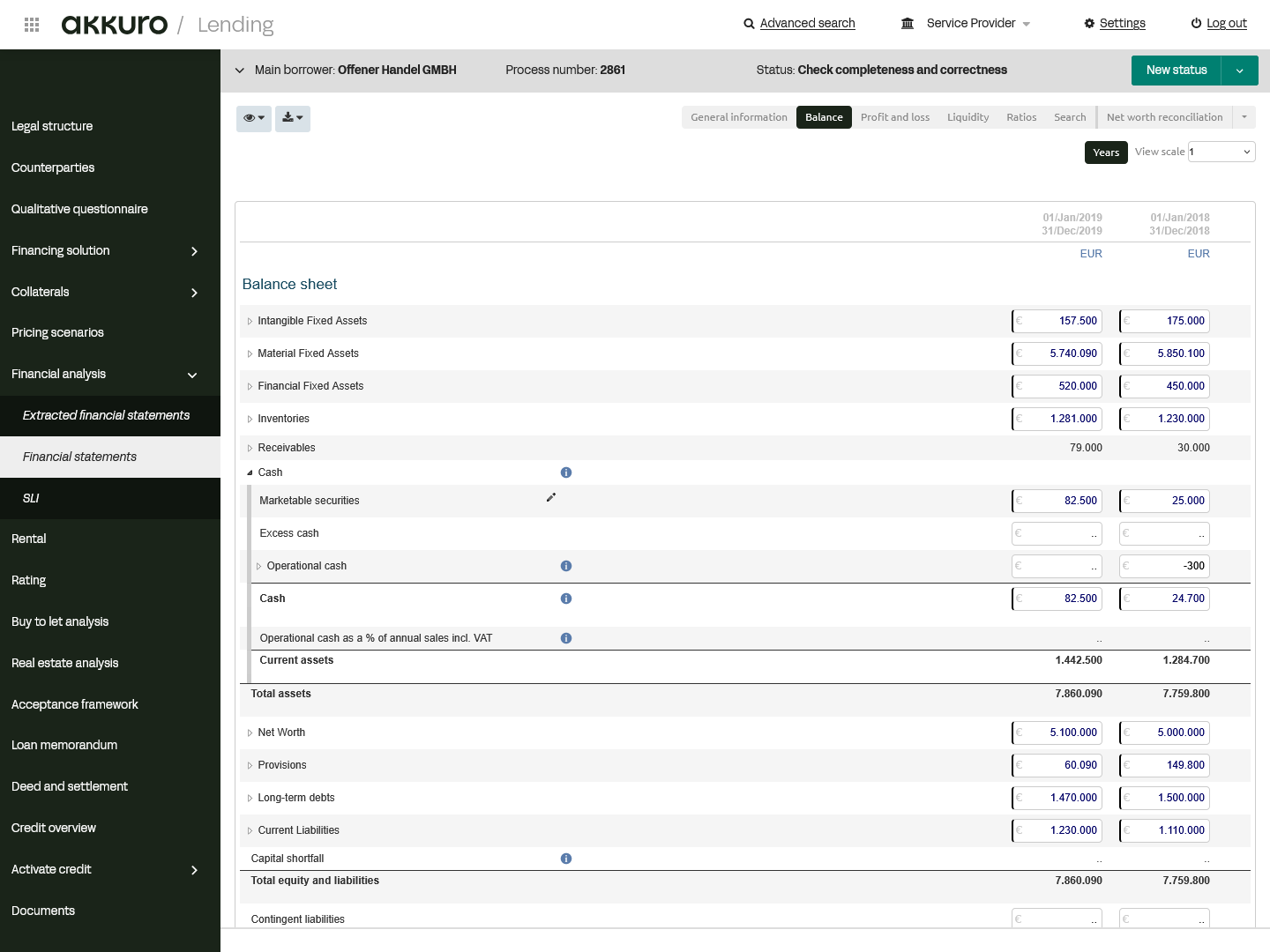 financial spreading lending 1